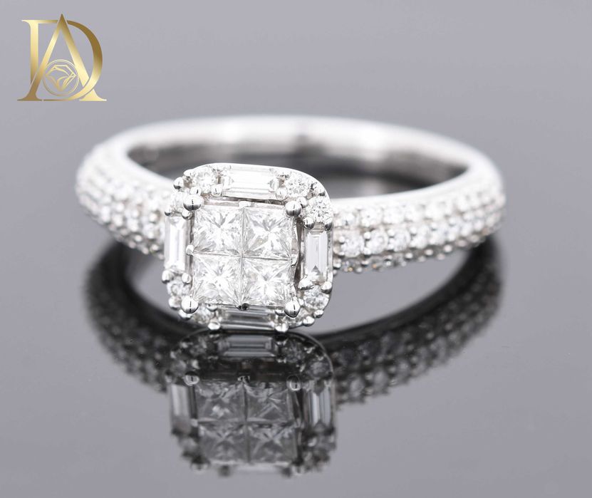 Нов Златен Пръстен с 0.83кт Естествени Диаманти