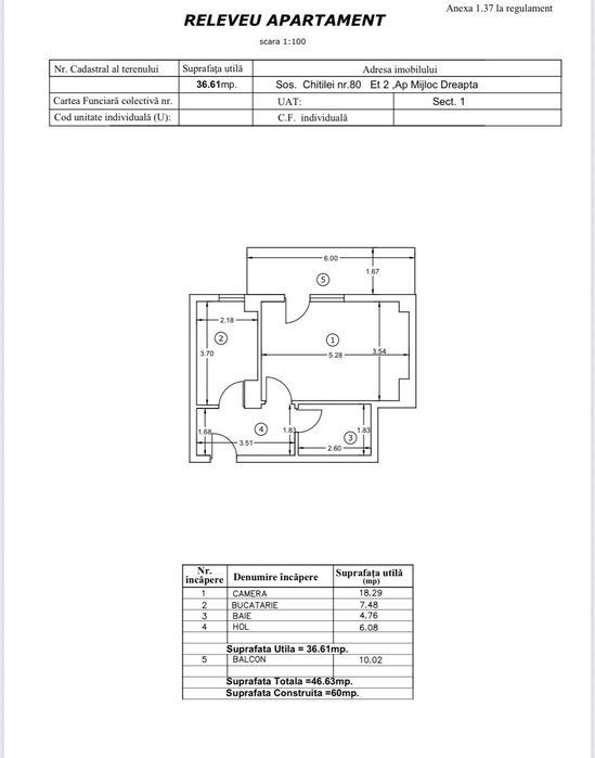 Imobiliar nou construit  - Garsonieră - 60mp construiți