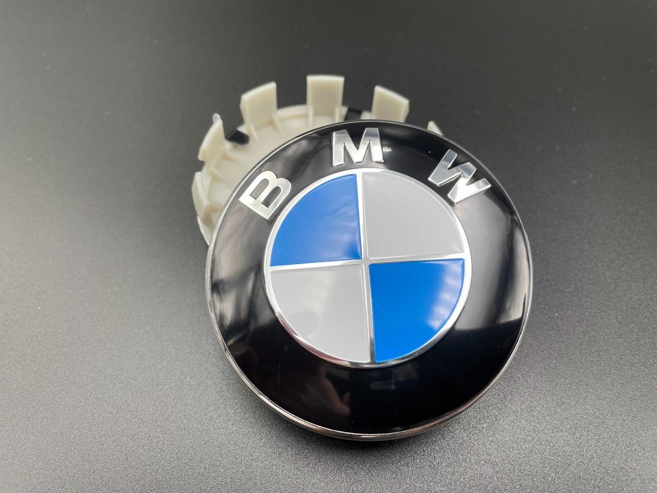 Set 4 capace embleme roti janta aliaj 68mm compatibil BMW albastru / alb /  negru
