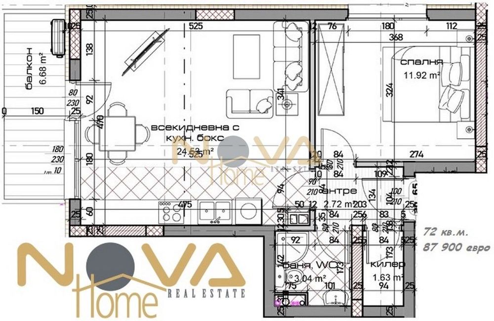 Продава се Двустаен апартамент в Варна, Младост 1 - 69 кв.м за 798 €/кв.м - Снимка #10