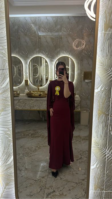 Платье на той бордо/бургунди S