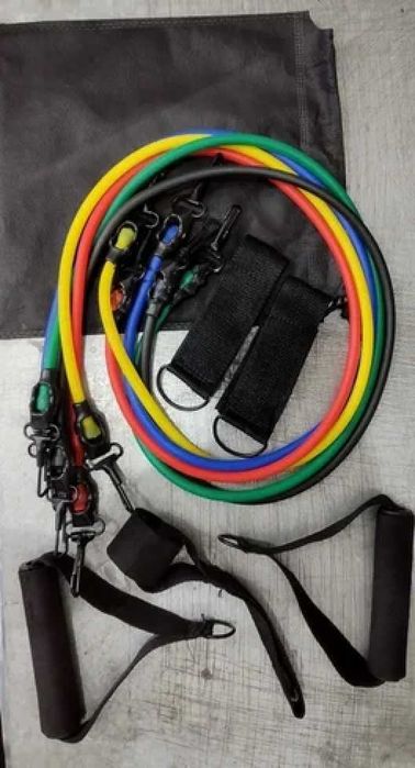 Комплект Ластици за тренировка 8в1 , фитнес ластици за Пилатес