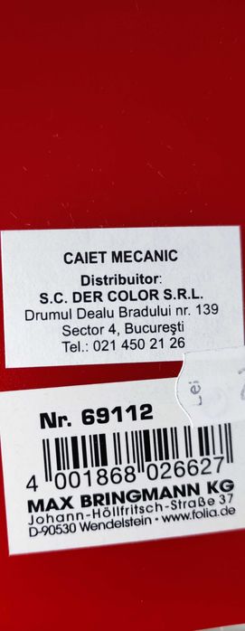 Dosar caiet cu sina caiet mecanic rosu