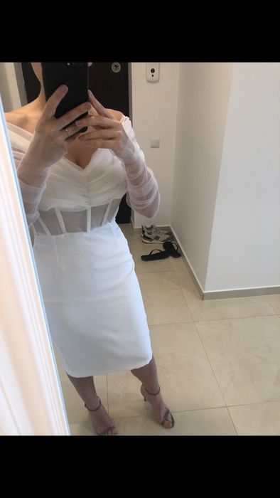 Rochie alba Marrie Ollie