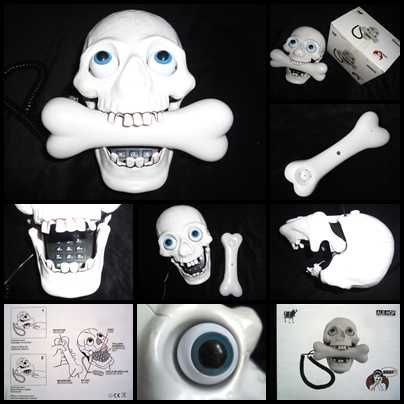 Telefon fix cap de mort craniu skull schelet