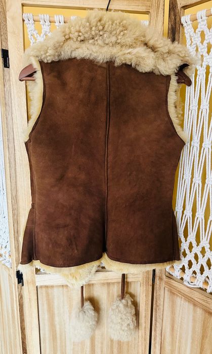 Vesta dama piele & blana miel