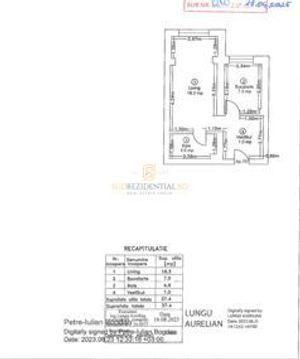 Apartament 1 cameră | Ivory Residence Pipera | 37 mp | Etaj 7