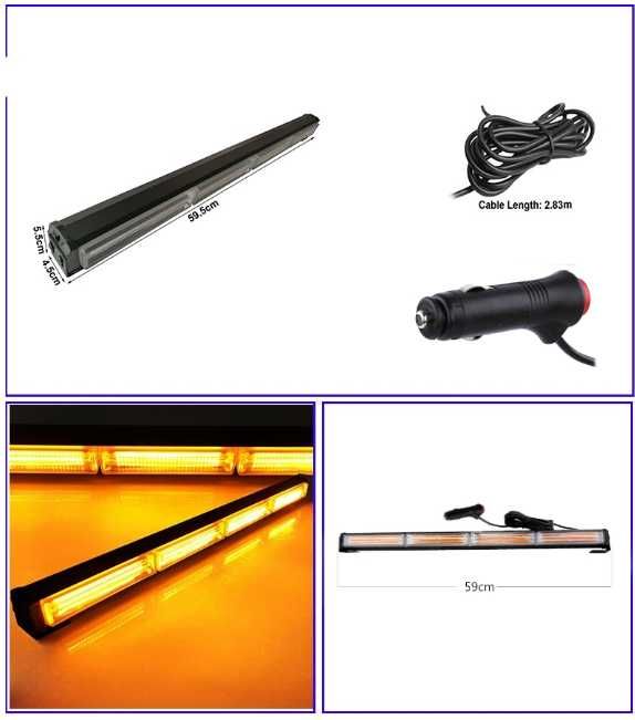 Led аварийна сигнална лампа маяк 59cm, 12V 24V