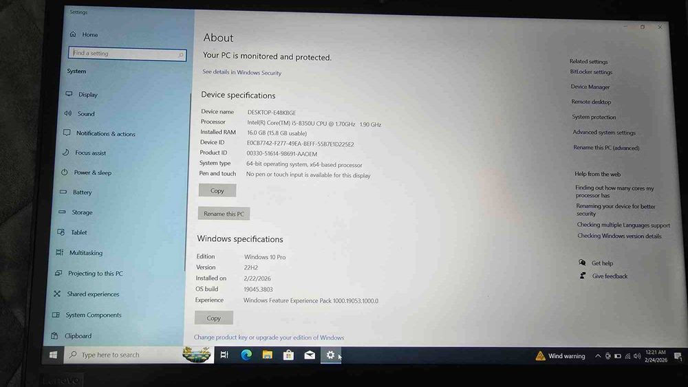 Laptop Thinkpad T580  16GB RAM