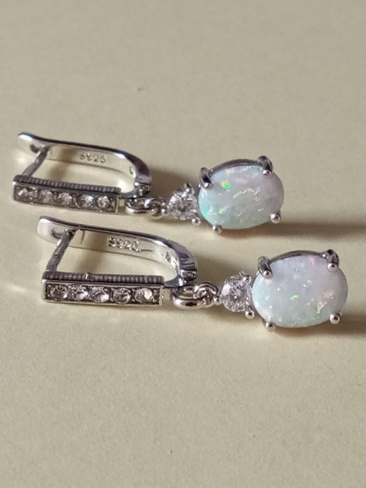 Cercei argint 925 cu opal
