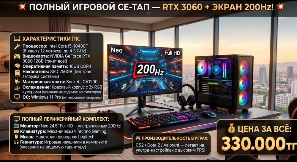 Полный комплект компьютер RTX 3060