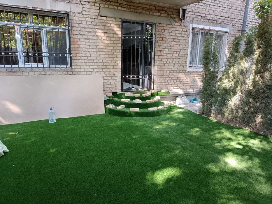 Установка искуственный газон