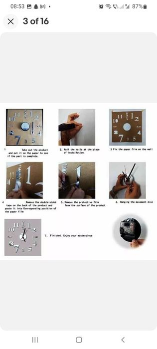 Ceas de perete Moderna, autoadeziv