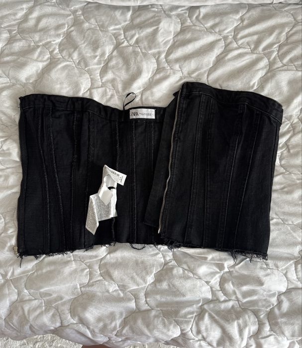 Джинсовый топ-корсет