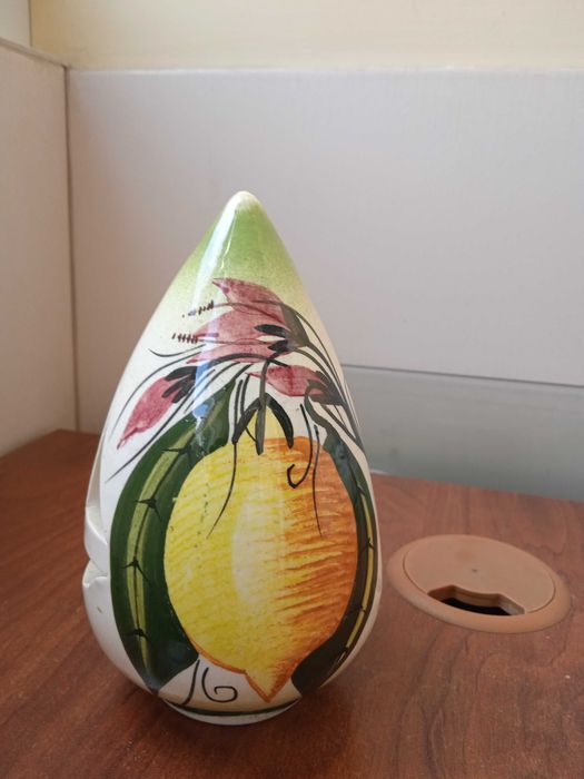 Hand made керамичен свещник ръчно рисуван