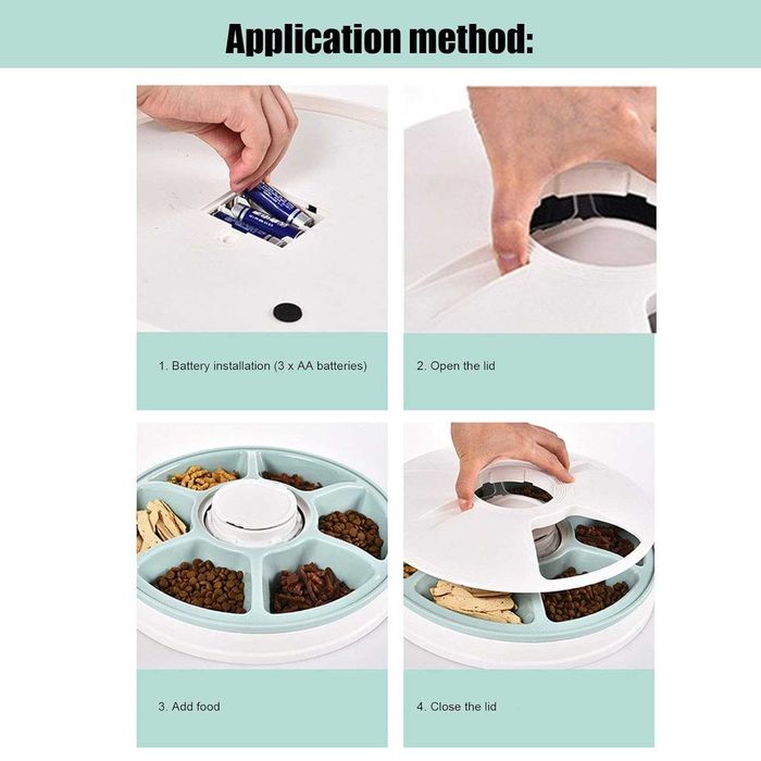 Автоматичена хранилка за дребни породи кучета или котки, 6 отделения