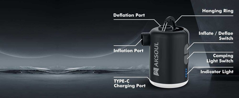 Електрическа въздушна помпа AKSOUL за надуване и спадане