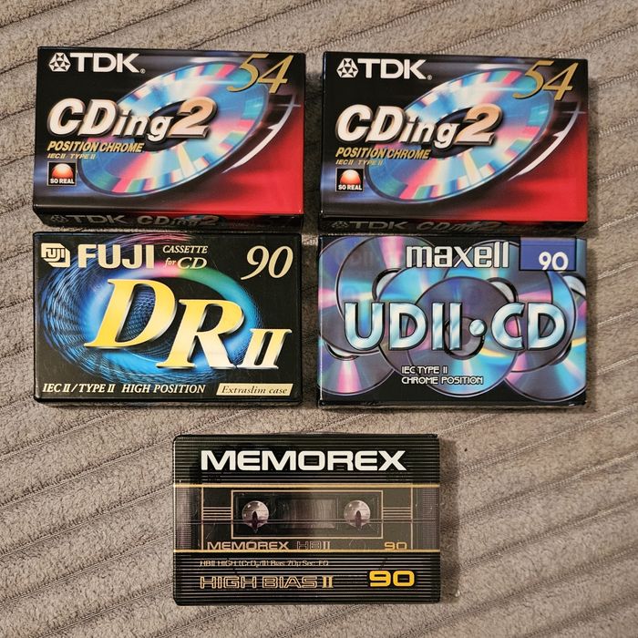 Lot 5 Casete Audio Chrome Maxell TDK Fuji