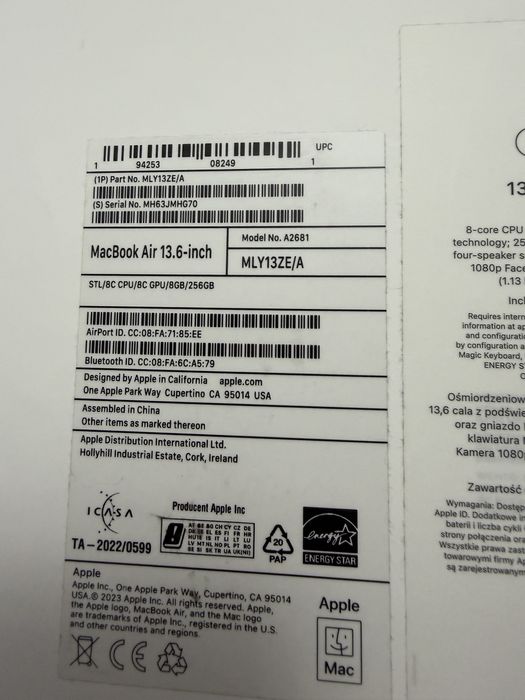 Leptop appl MacBook Air 13.6-inch