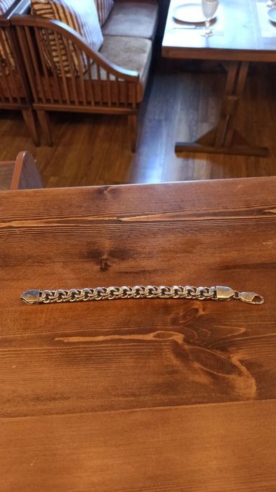 Серебро 925. Мужской браслет с цепочкой.