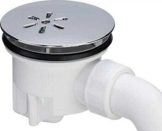 Vand sifon cada dus, Viega, 90x40/50mm, H=80mm, capac cromat D.120mm