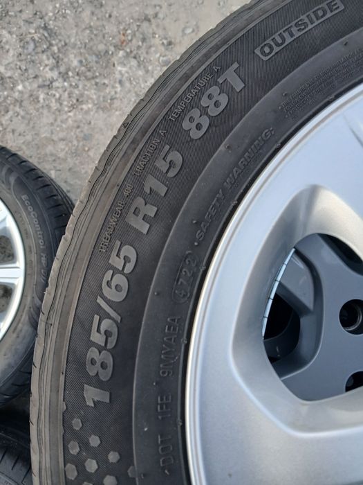 Set 4 jante cu anvelope de vara 185 65 15 Kumho Dacia Logan Mcv 4x 100