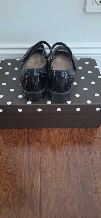 Туфли школьные черные кожаные