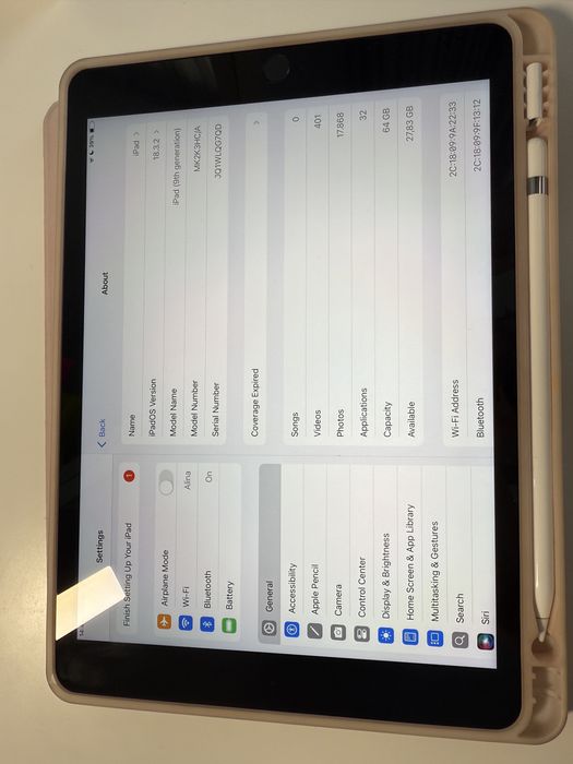 iPad gen 9 64GB impecabil + Apple Pencil