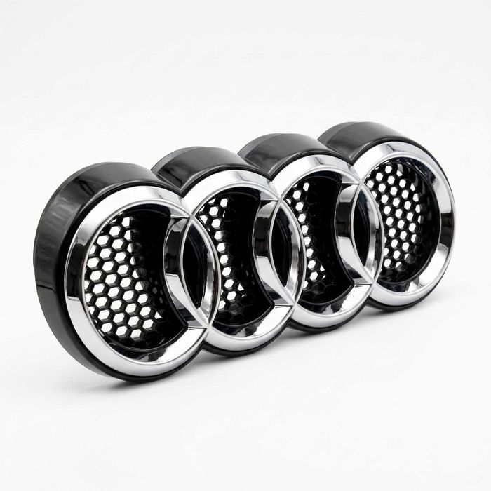 Suport Emblema Audi Grila Fagure RS + Emblemă Cromată