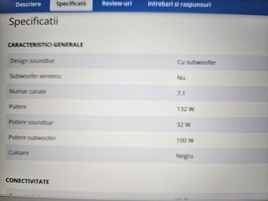 vând soundbar yamaha  YSP-2200