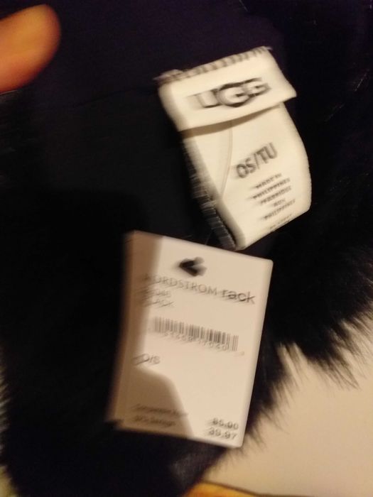 Caciula dama din blana naturala, neagra Ugg noua cu eticheta