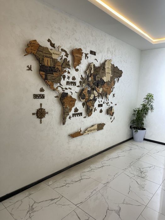 LED chiroqli, 3D Dunyo Xarita- Uy va Ofis uchun