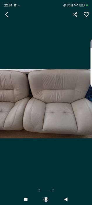 Диван кожаный +2 кресла