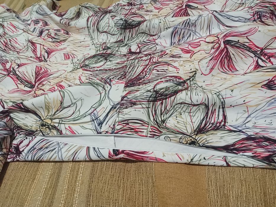 Rochie A&D fashion 46,  îngustă in talie 88cm, fustă cloș, poliester