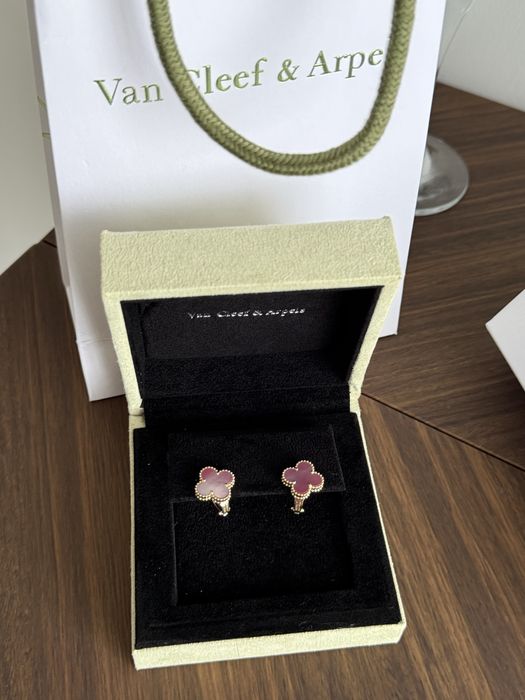 Серьги Van cleef розовый, синий, красный