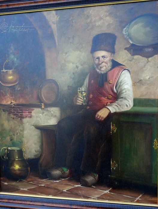 Ulei pe pânză,o lucrare veche semnata de o foarte buna calitate încad