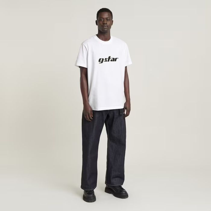 Оригинална унисекс тениска G-Star Raw Cursive M , L нова бяла Loose