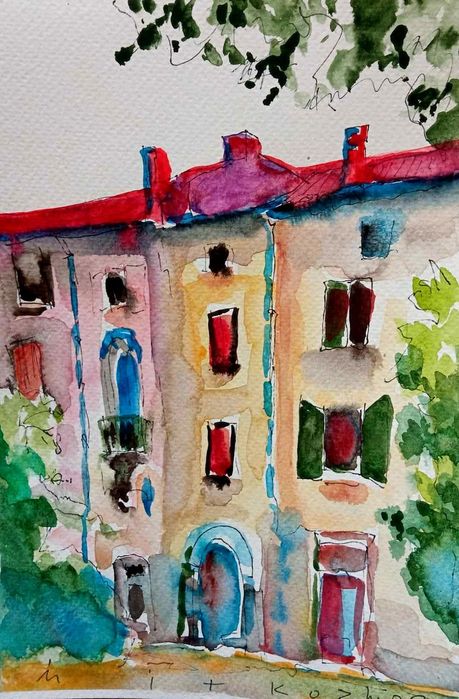 Акварели, ръчна хартия