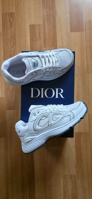 Дамски сникърси обувки Диор Reflective White Lux Sneakers