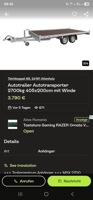 Platforma auto Remorca Anssems 4 m 2025