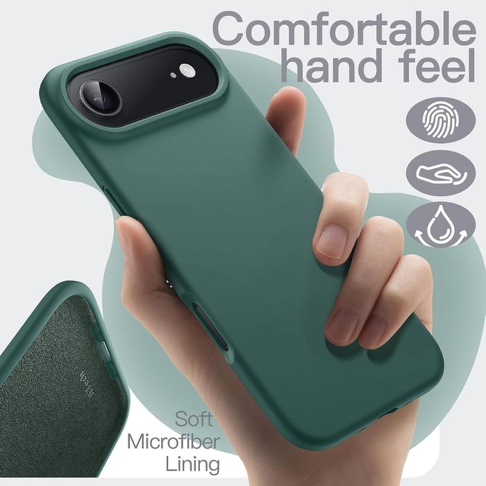 Матов силиконов кейс за apple iphone 17 air - тъмно зелен