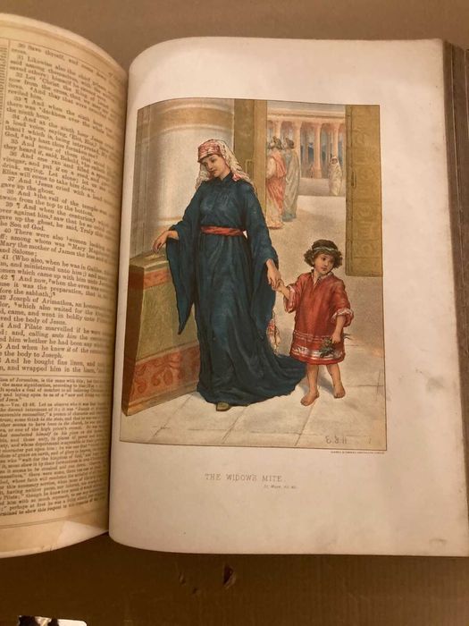 Biblia / Biblie veche Scott&Henry , piele, engleza ,1870 , 6 kg,