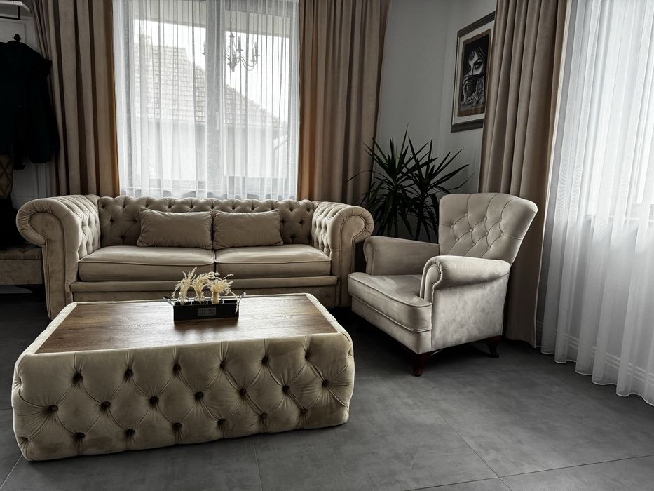 Set living canapea fotoliu masă cafea