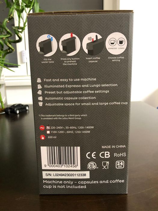 Aparat cafea compatibil capsule Nespresso