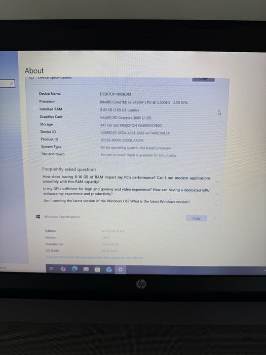 Laptop HP ProBook 4740s, Ecran Mare + Geantă și Accesorii, Componente Noi