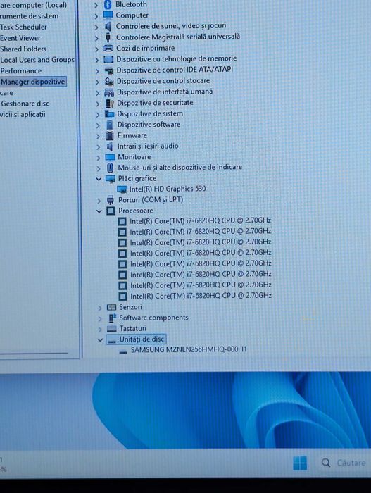 Laptop HP Zbook 17 G3, intel core  i7 6820Hq, Ram 16 GB ddr4, ssd 256