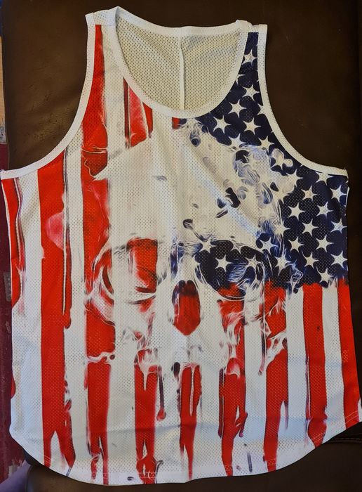 Maiou Maieu NOU mărimea XL Skull craniu American Flag