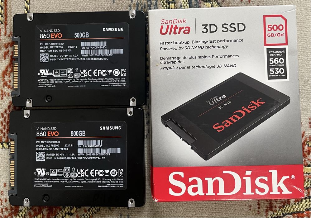 SSD 512 Gb, SAMSUNG с малым пробегом