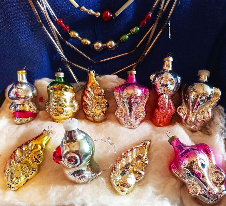 Елочные игрушки, стекло СССР