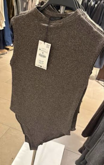 Боди Зара кафяво